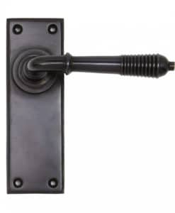 Aged Bronze Reeded Lever Latch Set