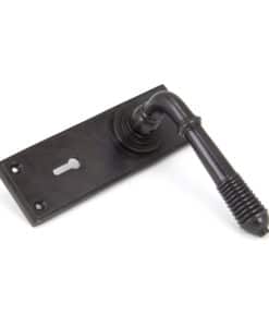 Aged Bronze Reeded Lever Lock Set