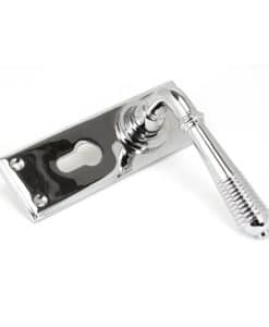 Polished Chrome Reeded Lever Euro Set