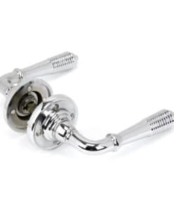 Polished Chrome Reeded Lever On Rose