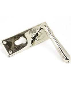 Polished Nickel Reeded Lever Euro Set