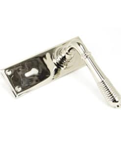 Polished Nickel Reeded Lever Lock Set