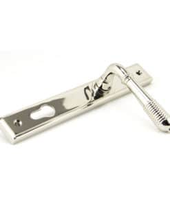 Polished Nickel Reeded Slimline Lever Espag. Lock Set