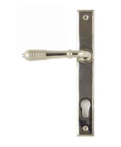 Polished Nickel Reeded Slimline Lever Espag. Lock Set