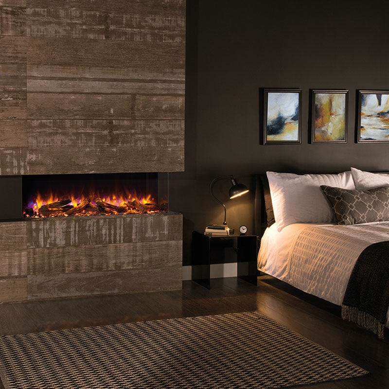 Bedroom With Fireplace Lighting