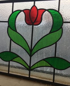SG157 - 1930s Art Nouveau Rose Stained Glass Panel