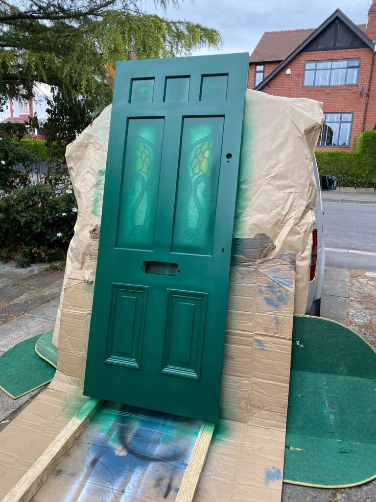 Bespoke Stained Glass Front Door & Original Frame Restoration